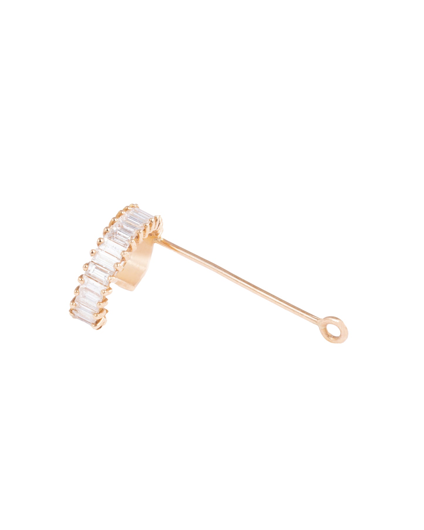 Earring, Baguette Hoop (single)