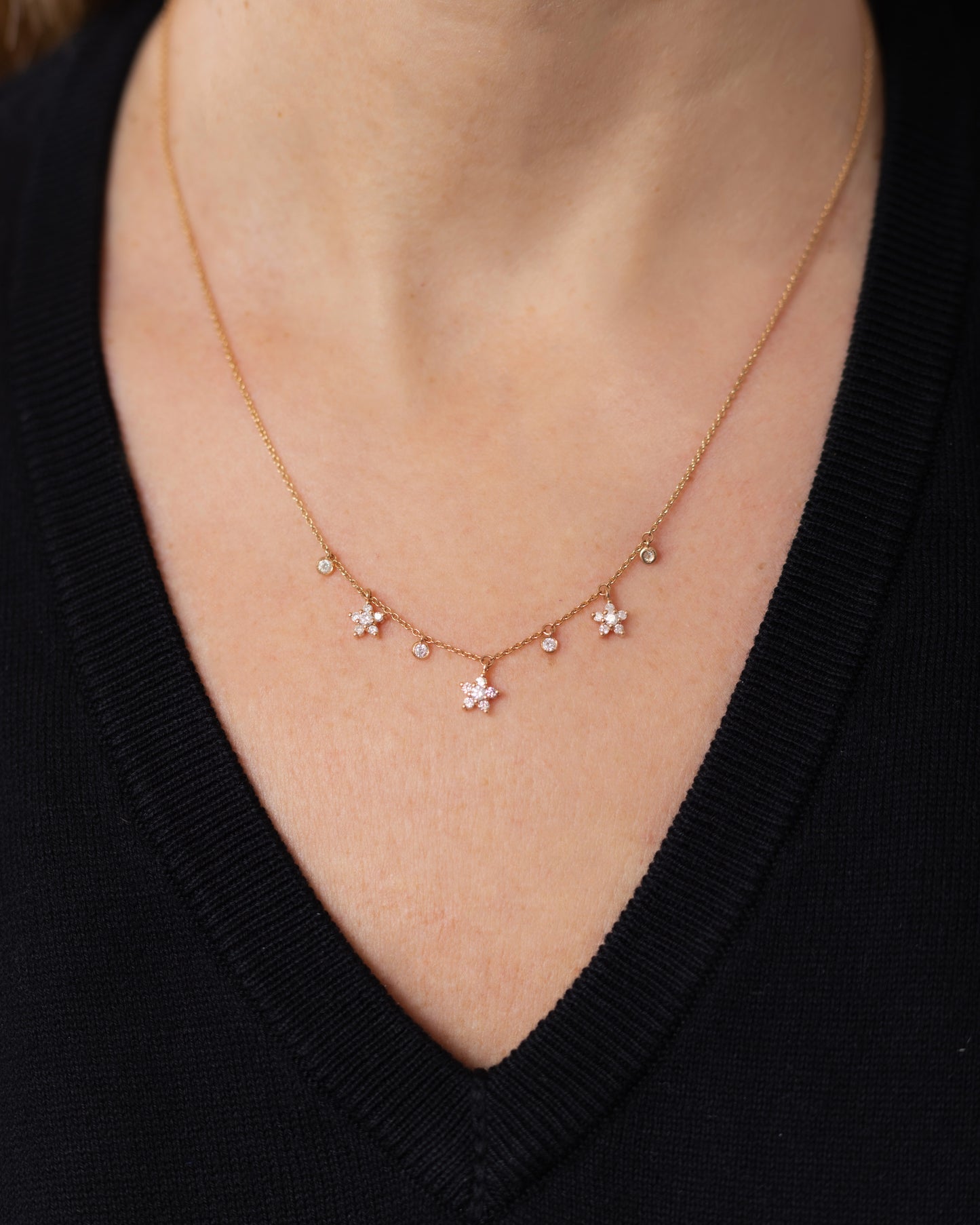 Necklace, Dangled Stars & Bezels